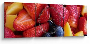 Obraz ovoce (s hodinami) (90x30 cm)
