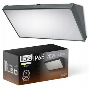 LED fasádní svítidlo 20 W, 1620 lm, IP65, neutrální bílá, 265 × 120 × 93 mm