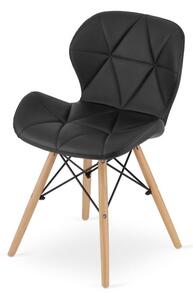 ModernHOME Židle LAGO z ekokůže - černá, sada 4 ks