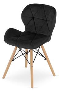 ModernHOME Sada jídelních židlí LAGO modern velvet 4 ks. Černá