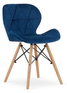 ModernHOME Sada jídelních židlí LAGO modern velvet 4 ks. námořnická modrá