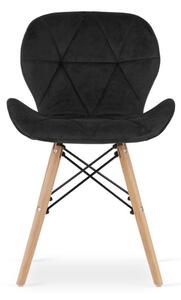 ModernHOME Sada jídelních židlí LAGO modern velvet 4 ks. Černá