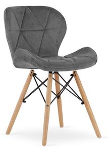 ModernHOME Sada 4 pohodlných židlí Lago - tmavě šedý samet model_3373_4-LAGO-ELVY17