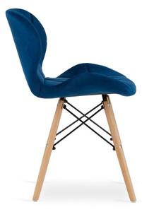 ModernHOME Sada jídelních židlí LAGO modern velvet 4 ks. námořnická modrá