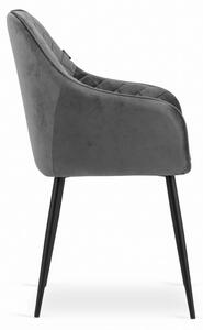 ModernHOME Sada 2 židlí Nugat - tmavě šedý samet