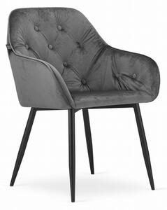 ModernHOME Sada 2 pohodlných židlí Forio - tmavě šedý samet model_3644_2-FORIO-STAX10