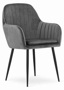 ModernHOME Sada 2 pohodlných židlí Lugo - tmavě šedý samet model_3633_2-LUGO-MATY13