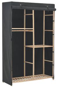 Šatní skříň se 3 policemi šedá 110 x 40 x 170 cm textil 248188