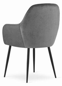 ModernHOME Sada 2 pohodlných židlí Lugo - tmavě šedý samet
