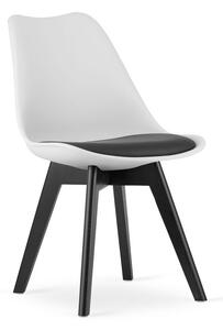 ModernHOME Sada 4 bílých židlí Mark, moderní černé nohy