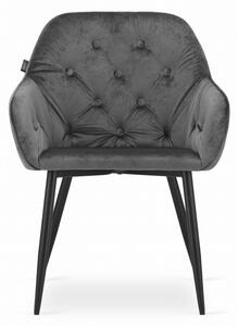 ModernHOME Sada 2 pohodlných židlí Forio - tmavě šedý samet