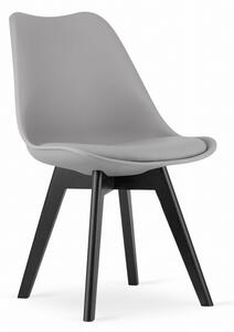 ModernHOME Sada 4 šedých židlí MARK, moderní černé nohy