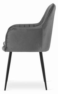 ModernHOME Sada 2 pohodlných židlí Lugo - tmavě šedý samet