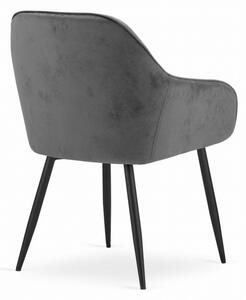 ModernHOME Sada 2 pohodlných židlí Forio - tmavě šedý samet