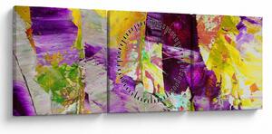 Obraz abstrakce - malba (s hodinami) (90x30 cm)
