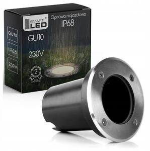 Stříbrné pojezdové svítidlo GU10, IP68, 105 × 128 mm