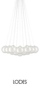 Lodes Designové závěsné LED svítidlo RANDOM CLOUD, 19x ø23cm, š. 115 cm, CRI90 Barva: Sněhově bílá, Teplota světla: 2700K - teplá bílá
