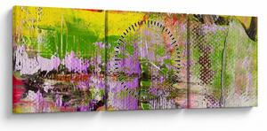Obraz abstrakce - malba (s hodinami) (90x30 cm)