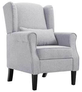 Křeslo světle šedé textil 248615