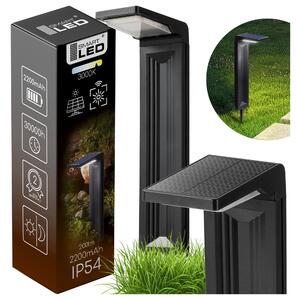 LED solární zápichové svítidlo 3000 K, teplá bílá, IP54, šířka 9 cm