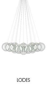 Lodes Designové závěsné LED svítidlo RANDOM CLOUD, 19x ø28cm, š. 140 cm, CRI90 Barva: Transparentní, Teplota světla: 2700K