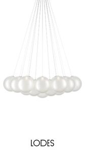 Lodes Designové závěsné LED svítidlo RANDOM CLOUD, 19x ø28cm, š. 140 cm, CRI90 Barva: Sněhově bílá, Teplota světla: 2700K - teplá bílá