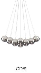 Lodes Designové závěsné LED svítidlo RANDOM CLOUD, 23x ø23cm, š. 141 cm, CRI90 Barva: Kouřová, Teplota světla: 3000K