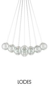 Lodes Designové závěsné LED svítidlo RANDOM CLOUD, 23x ø23cm, š. 141 cm, CRI90 Barva: Transparentní, Teplota světla: 2700K - teplá bílá