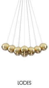 Lodes Designové závěsné LED svítidlo RANDOM CLOUD, 23x ø23cm, š. 141 cm, CRI90 Barva: Zlatá, Teplota světla: 2700K