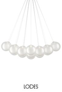 Lodes Designové závěsné LED svítidlo RANDOM CLOUD, 23x ø28cm, š. 172 cm, CRI90 Barva: Sněhově bílá, Teplota světla: 3000K - teplá bílá
