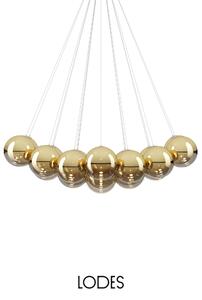 Lodes Designové závěsné LED svítidlo RANDOM CLOUD, 23x ø28cm, š. 172 cm, CRI90 Barva: Zlatá, Teplota světla: 3000K