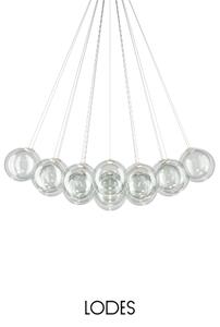 Lodes Designové závěsné LED svítidlo RANDOM CLOUD, 23x ø28cm, š. 172 cm, CRI90 Barva: Transparentní, Teplota světla: 2700K - teplá bílá