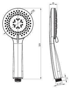 Deante Arnika, sprchový sloup 95cm s podomítkovým připojením a 3-funkční ruční hlavicí a sprchovou hadicí 150cm, zlatá, NQA_Z51K