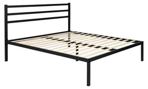 ModernHome GIC-BF01 Kovová postel s lamelovým roštem a čelem 190×200 cm, černá