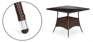 ModernHOME Ratanový zahradní nábytek PREGASIO se 4 židlemi a stolem se skleněnou deskou