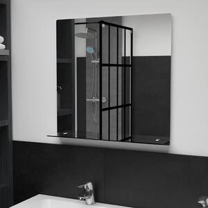 Nástěnné zrcadlo s policí 60 x 60 cm tvrzené sklo 249439