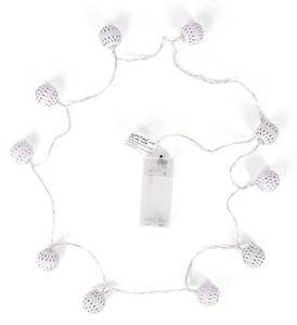 LED vánoční řetěz 1m, vnitřní, teplé světlo, 10 LED koulí, na baterie AA