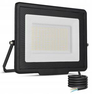 Solární LED reflektor 100 W, IP65, neutrální bílá, úhel 120°, 23 × 18,5 × 3 cm