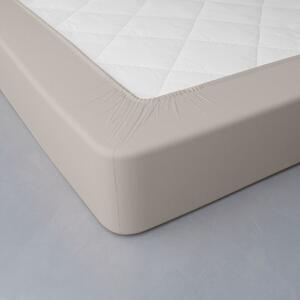 Jednobarevné perkálové napínací prostěradlo, hloubka rohů 40 cm hnědošedá napínací prostěradlo 140x190 cm