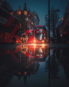 Fotografie London night reflections, David George, (30 x 40 cm)