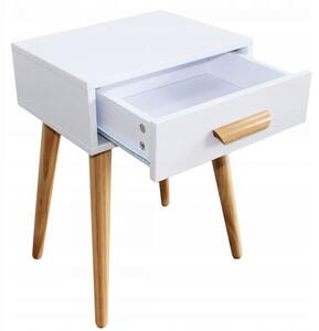 ModernHOME Moderní noční stolek se zásuvkou Bílý WYJ-085 WHITE