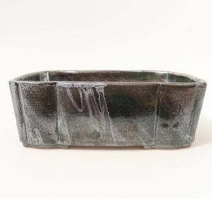 E-bonsai Keramická bonsai miska 20,5 x 17,5 x 7 cm kovovozelená