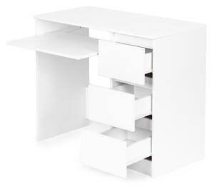 ModernHOME Univerzální bílý kancelářský stůl se 3 zásuvkami