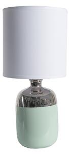 Stolní lampa s keramickou nohou a bílým stínidlem - Ø 15*33 cm E27/max 1*60W