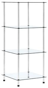 4patrová police průhledná 40 × 40 × 100 cm tvrzené sklo 249505