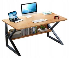 ModernHOME Kancelářský stůl s policí 100x60cm, hnědá