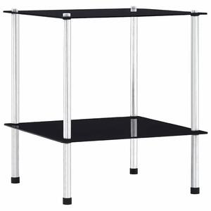 2patrová police černá 40 x 40 x 47 cm tvrzené sklo 249508