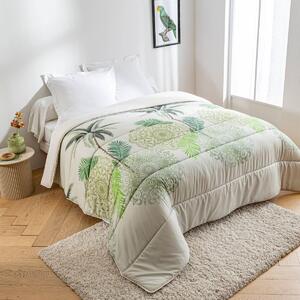 Přikrývka z mikrovlákna s potiskem tropických listů 200g/m2 zelená 140x200 cm