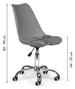 ModernHOME Moderní kancelářská otočná židle s podsedákem PC-009 DARK GREY