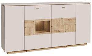 Komoda Forte Louoto LTOV241-M946 1995x101x42cm barva dub artisan/ písková 3*karton (vystavený ku